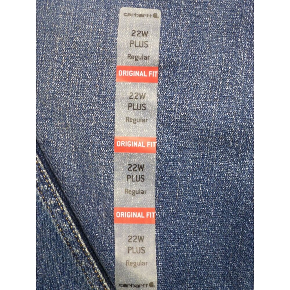 NWT Carhartt Womens Plus Original Fit Straight Leg Blue Denim Jeans 22W Regular - Picture 4 of 16